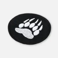 Термоаппликация &laquo;Лапа&raquo;, d=8 см, чёрная, белая