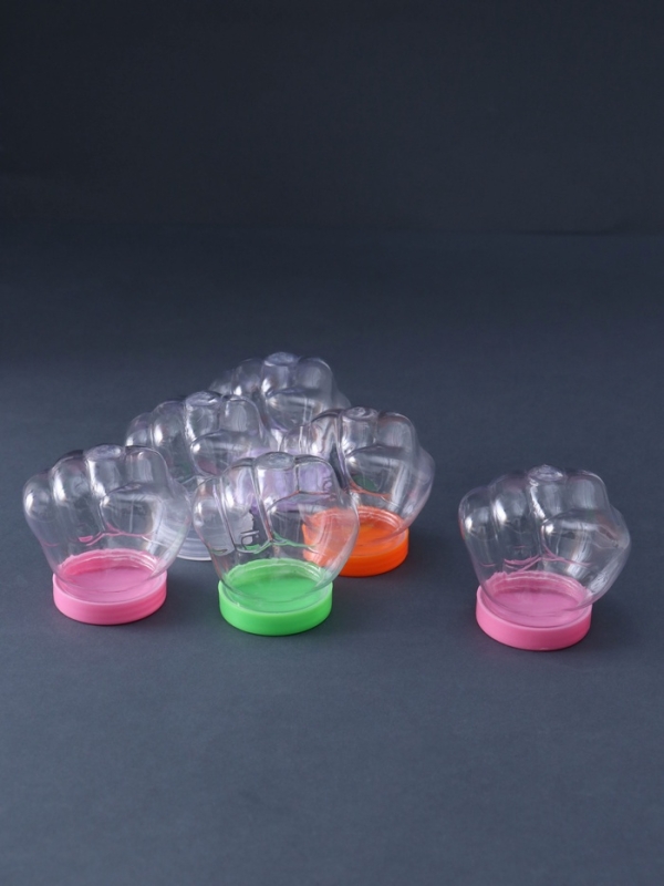 Баночка для скрапбукинга пластик "Кулак" 50 мл  набор 6 шт 5,5х4,7х5,5 см