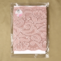 Кружевная эластичная ткань, 170 мм &times; 2,7 &plusmn; 0,5 м, цвет розово-бежевый