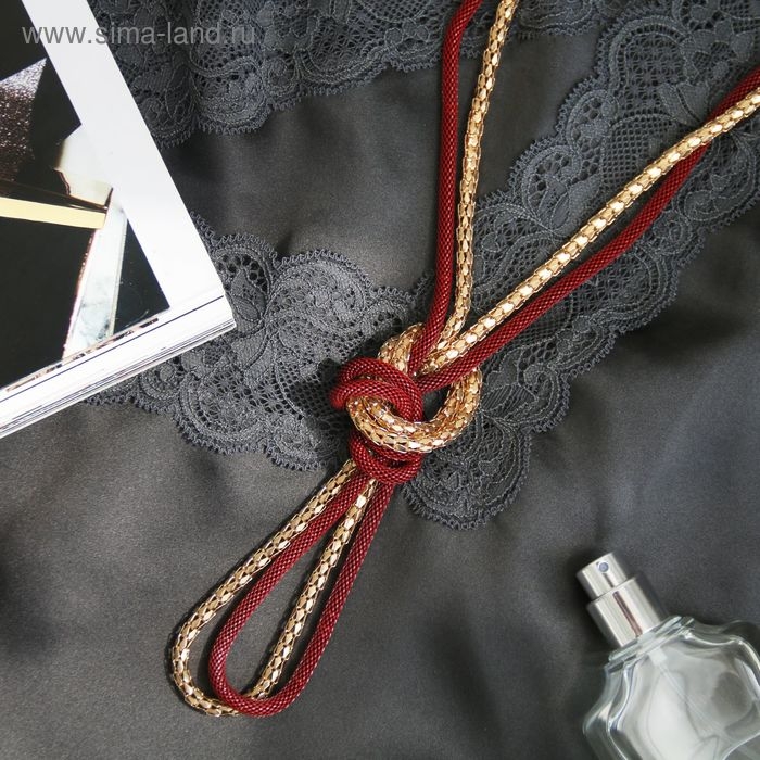 Бусы 2 нити &laquo;Трансформер&raquo; (несколько способов носки), цвет красно-золотой, 118 см