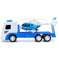 Грузовик инерционный &laquo;Автовоз&raquo;, вертолёт в комплекте, МИКС