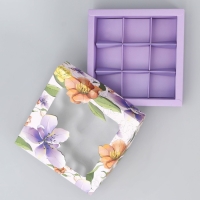 Коробка для конфет, кондитерская упаковка, 9 ячеек, &laquo;Для тебя&raquo;, 14.7 х 14.7 х 3.5 см