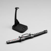 Сувенирное оружие &laquo;Катана на подставке&raquo;, чёрные ножны с красными ромбами, 20см