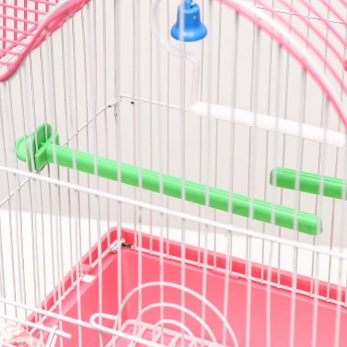 Клетка для птиц укомплектованная Bd-1/4fc, 30 х 23 х 39 см, розовая