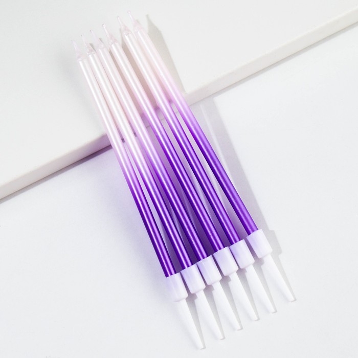 Свечи для торта &laquo;В твой особенный день&raquo;, фиолетовые, 6 шт., 13 х 0,4 см