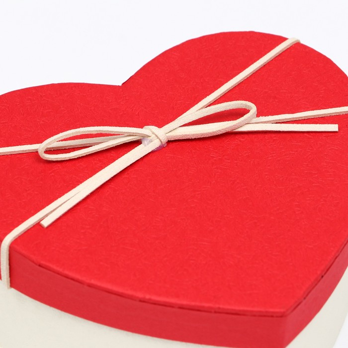 Набор коробок 3 в 1 сердца, белый-красный, 21 х 19 х 9 - 15.5 х 14 х 6 см