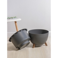 Кашпо на ножках &laquo;Флориан&raquo;, 12 л, d=35 см, h=25,5 см, цвет графитовый