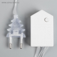 Гирлянда &laquo;Нить&raquo; 10 м с насадками &laquo;Игла&raquo;, IP20, прозрачная нить, 100 LED, свечение белое, 8 режимов, 220 В