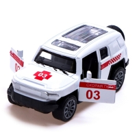 Машина металлическая &laquo;Скорая помощь&raquo;, инерционная, открываются двери, масштаб 1:48, цвет белый