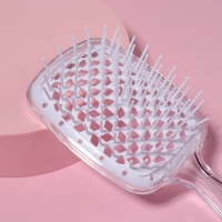 Расчёска массажная, широкая, вентилируемая, 8,5 &times; 20,5 см, PVC коробка, цвет прозрачный