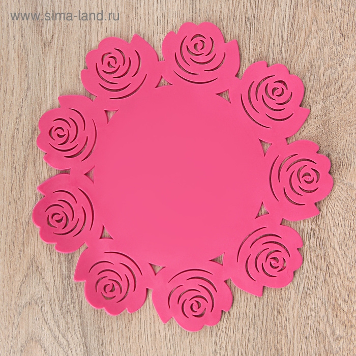 Подставка под горячее &laquo;Летний домик&raquo;, d=19 см, цвет фиолетовый