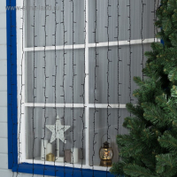 Гирлянда &laquo;Занавес&raquo; 2 &times; 9 м, IP44, УМС, тёмная нить, 1800 LED, свечение белое, мерцание, 220 В