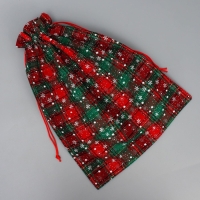 Мешочек подарочный холща &laquo;Мороз и солнце&raquo;, снежинки, 30 х 40 см +/- 1.5 см, Новый год