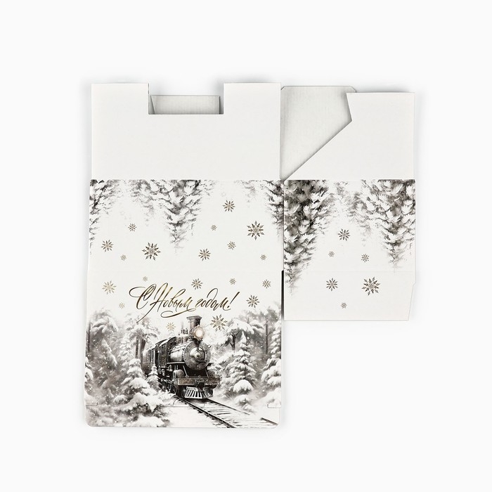 Коробка подарочная новогодняя складная &laquo;Сказочный поезд&raquo;, 22 х 15 х 10 см, Новый год