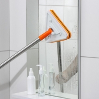 Окномойка фигурная Raccoon, стальная ручка, 2 секции, 102 см, насадка из микрофибры 20&times;15 см