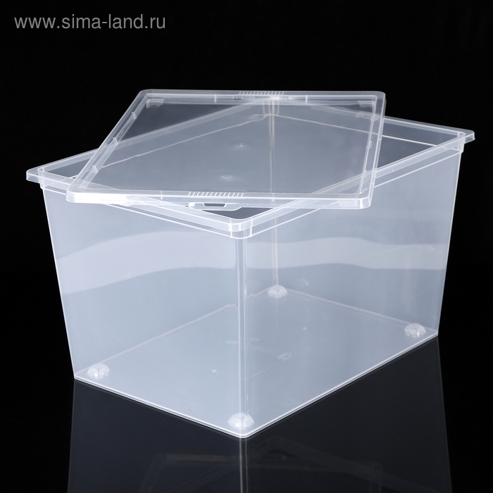 Ящик для хранения с крышкой, 50 л, 53&times;38&times;30 см, цвет прозрачный