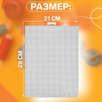 Канва для вышивания №14, пластиковая, 21 &times; 28 см, цвет белый