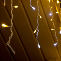 Гирлянда &laquo;Бахрома&raquo; 3 &times; 0.6 м, IP44, УМС, белая нить, 160 LED, свечение тёплое белое, мерцание белым, 220 В