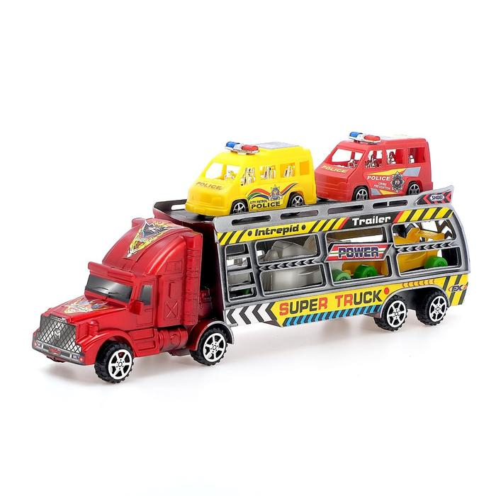 Грузовик инерционный &laquo;Автовоз&raquo;, с машинками, цвета МИКС