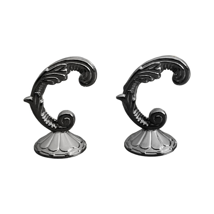 Крючок для штор KS002, однорожковый, цвет хром