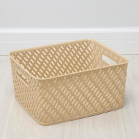 Корзина для хранения &laquo;Плетёнка&raquo;, 35&times;29&times;17,5 см, бежевая
