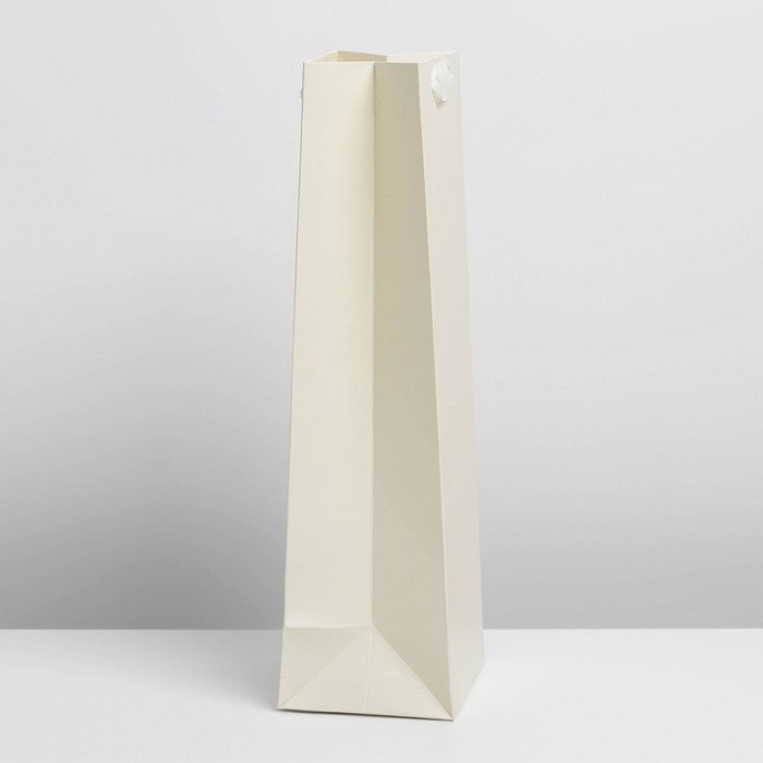 Пакет подарочный под бутылку, упаковка, &laquo;Молочный&raquo;, 13 x 36 x 10 см
