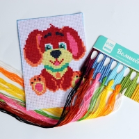 Вышивка крестиком для детей &laquo;Собачка&raquo;, набор для творчества, 14 х 10 см