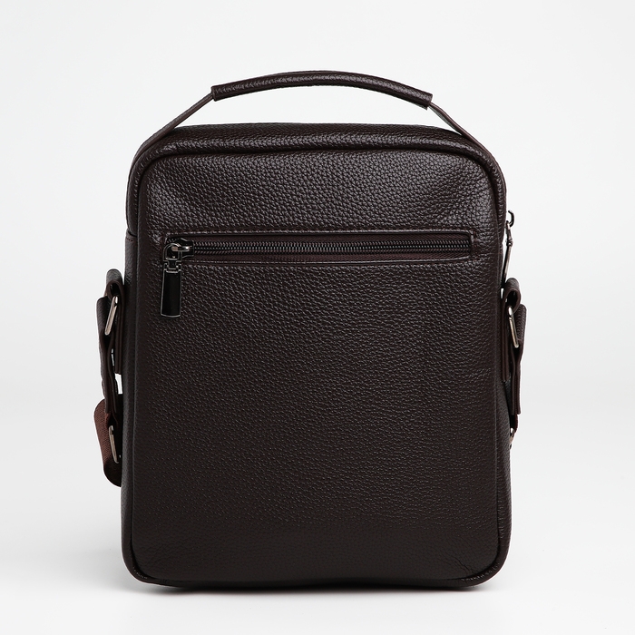 Сумка мужская через плечо TEXTURA, 2 наружных кармана, цвет коричневый