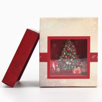 Подарочная коробка новогодняя складная с 3D эффектом &laquo;С Новым годом&raquo;, ёлочка, 11 х 11 х 13 см, Новый год