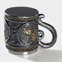 Кружка из нержавеющей стали &laquo;Лев&raquo;, 400 мл, цвет серебристый