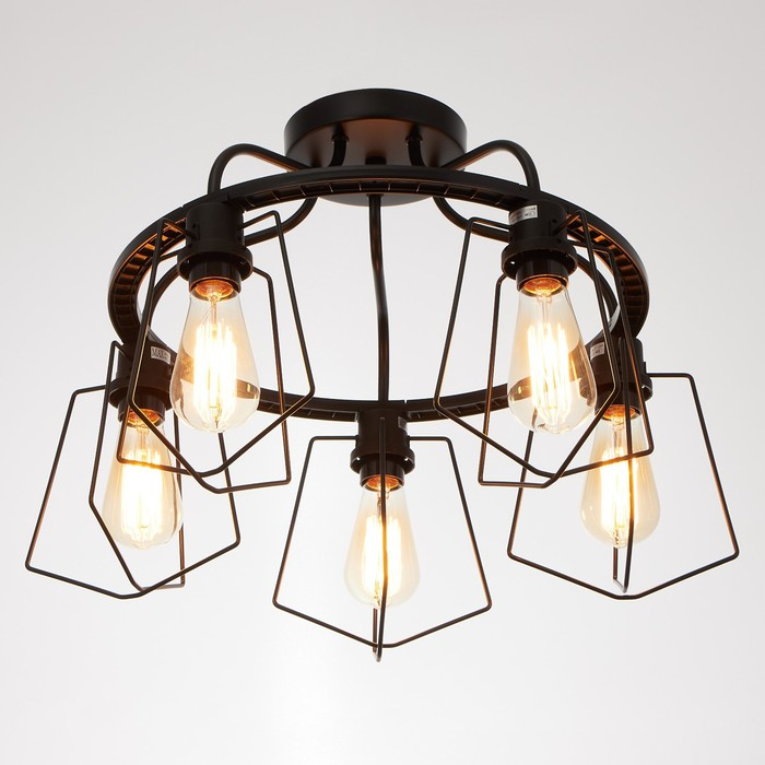 Люстра "Компакт" 5x40Вт E27 черный 53х53х42 см.