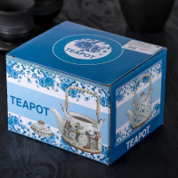 Чайник керамический заварочный с металлическим ситом &laquo;Пейзаж&raquo;, 600 мл