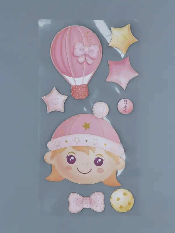 Наклейка интерьерная "Малышка в розовом" 31х60 см