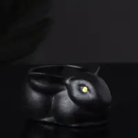 Подсвечник "Заяц" 9х6х4 см, черный