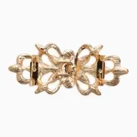 Зажим для кардигана "Ажур", цветы, цвет золотой в золоте