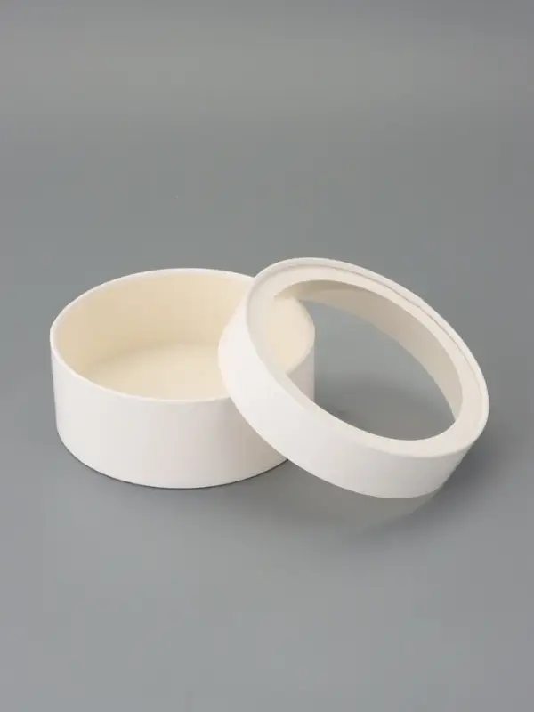 Коробка подарочная круглая с окном, завальцованная, белая, 15&times;6 см