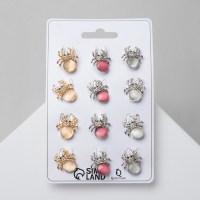 Брошь &laquo;Ассорти&raquo; паучок, цвет МИКС (неделимая фасовка 12 шт., цена за шт.)