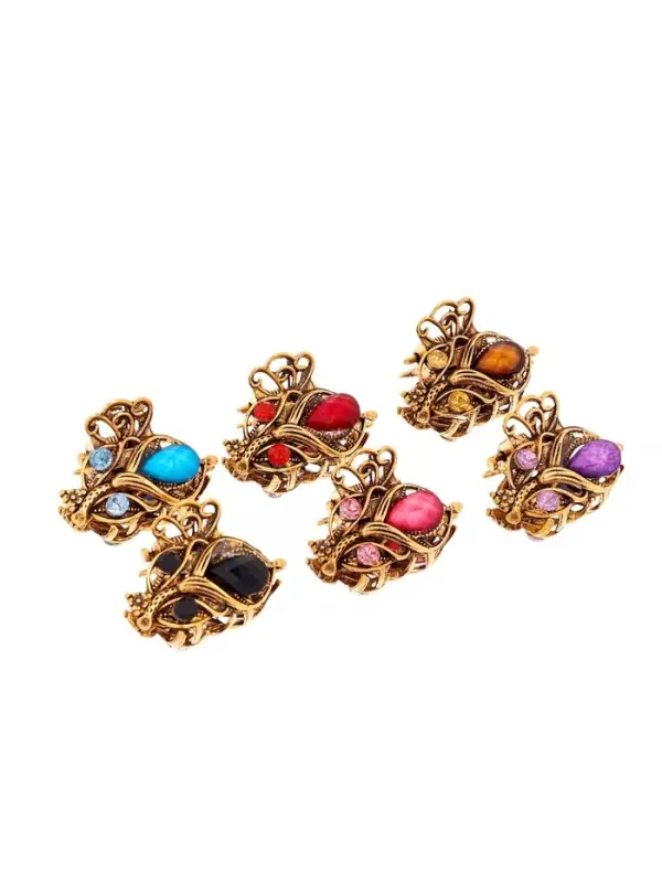 Крабик для волос &laquo;Индия&raquo;, тюльпан, 2.5 см, золото МИКС