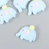 Декор для творчества бархатное напыление "Слонёнок со звёздочкой" 0,6х1,7х2,3 см