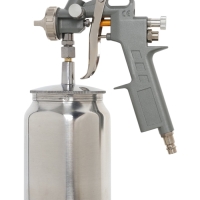 Краскораспылитель пневматический ТУНДРА, до 4 бар, сопло 1.5 мм, нижний бачок 1 л