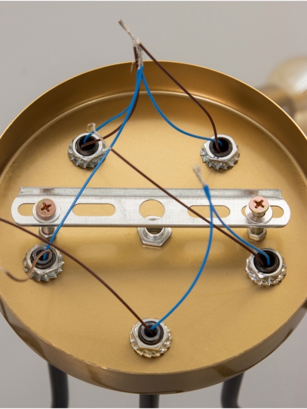 Люстра "Узел" 5х40Вт Е27 черный/латунь 52х52х36см