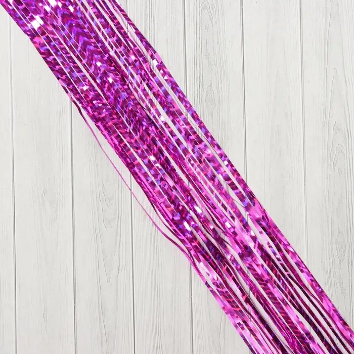 Дождик новогодний &laquo;Зимнее волшебство. Мерцание полос&raquo;, b - 9 см, L - 150 см, сиреневый