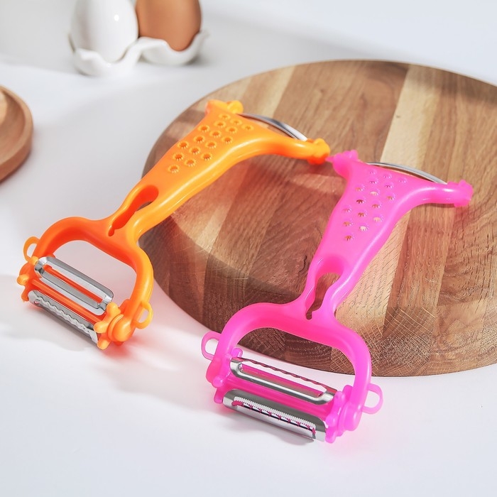 Овощечистка универсальная 6 в 1 Доляна, 20&times;10 см, цвет МИКС