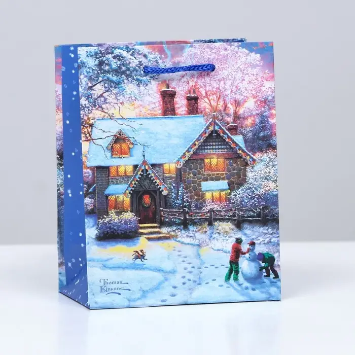 Пакет подарочный "Предновогодний вечер", 11,5 х 14,5 х 6,5 см.