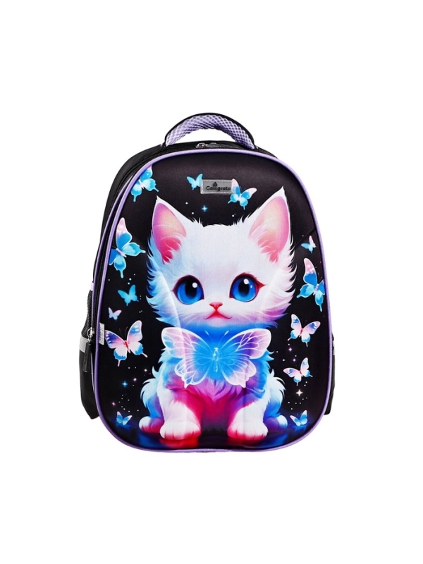 Рюкзак каркасный школьный, 39 х 30 х 14 см, Calligrata "Котята"