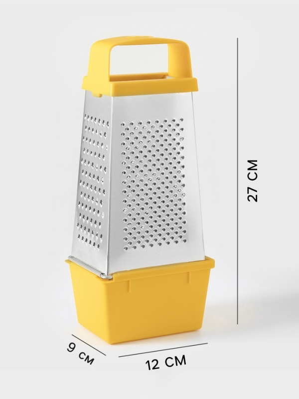 Тёрка Доляна &laquo;Универсал&raquo;, 4 грани, контейнер 450 мл, 27&times;12&times;0,9 см, цвет МИКС