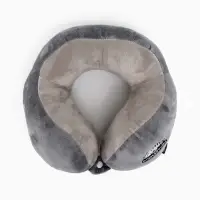 Подушка для путешествий бархатная формовая "Перезагрузка", серая