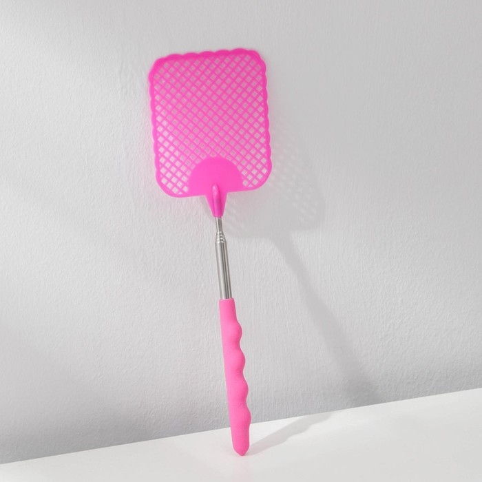 Мухобойка телескопическая, длина 26-70 см, размер рабочей части 8&times;9,4 см, цвет МИКС