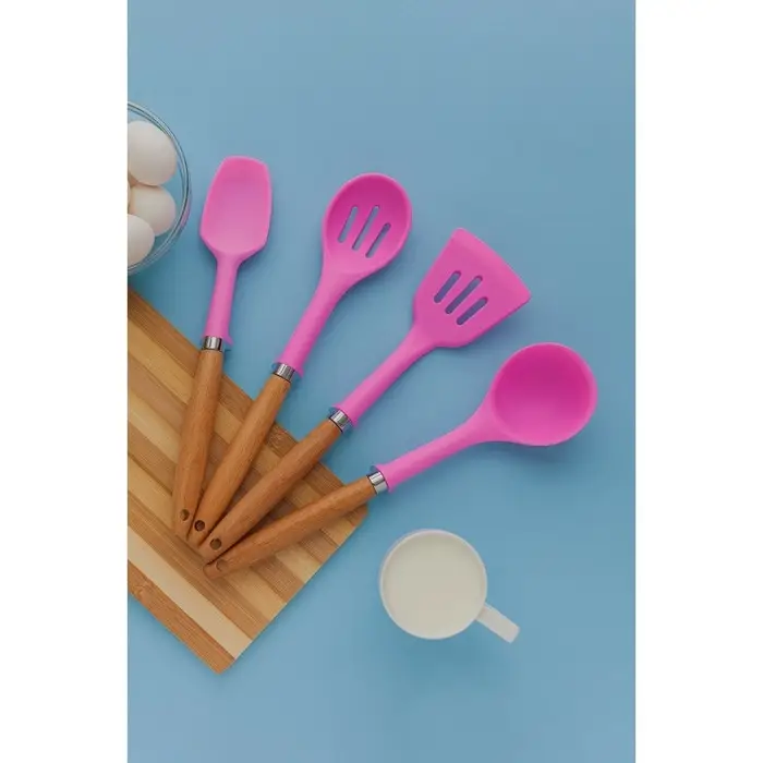 Лопатка с прорезями Доляна &laquo;Стелла&raquo;, 29 см, цвет розовый