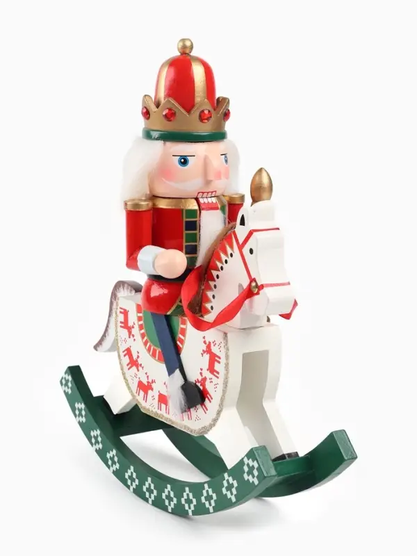 Новогодний декор "Щелкунчик на лошадке" 28 см